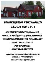 Kevätkarkelot Heikinhovissa, kirppistapahtuma 9.5. klo 12-16
