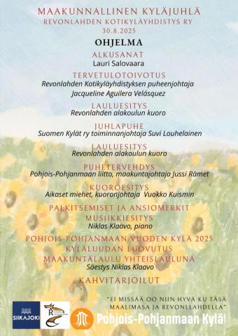Maakunnallinen Kyläjuhlä Revonlahden kotikyläyhdistys ry  30.8.2025