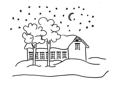 Piirretty talvikuva Paja-Pehkolasta